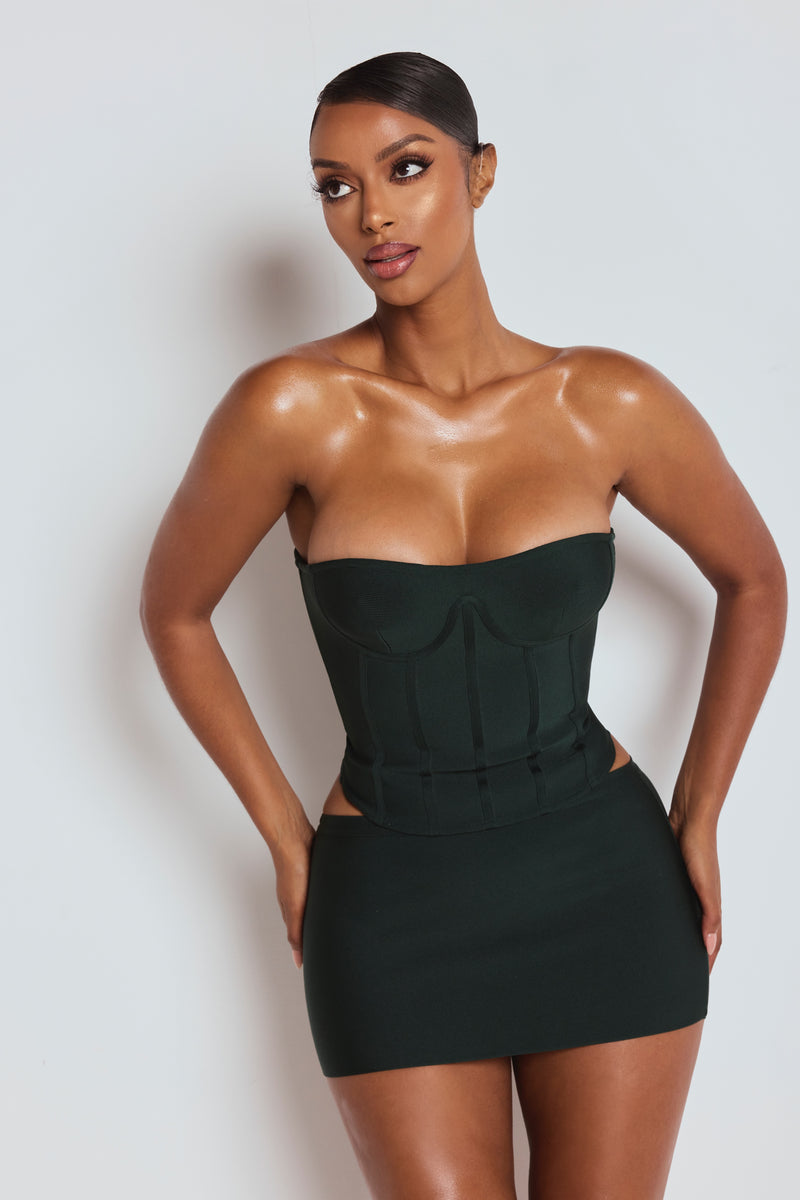 The Inara Bandage Corset Top Deep Green – LEMONLUNAR