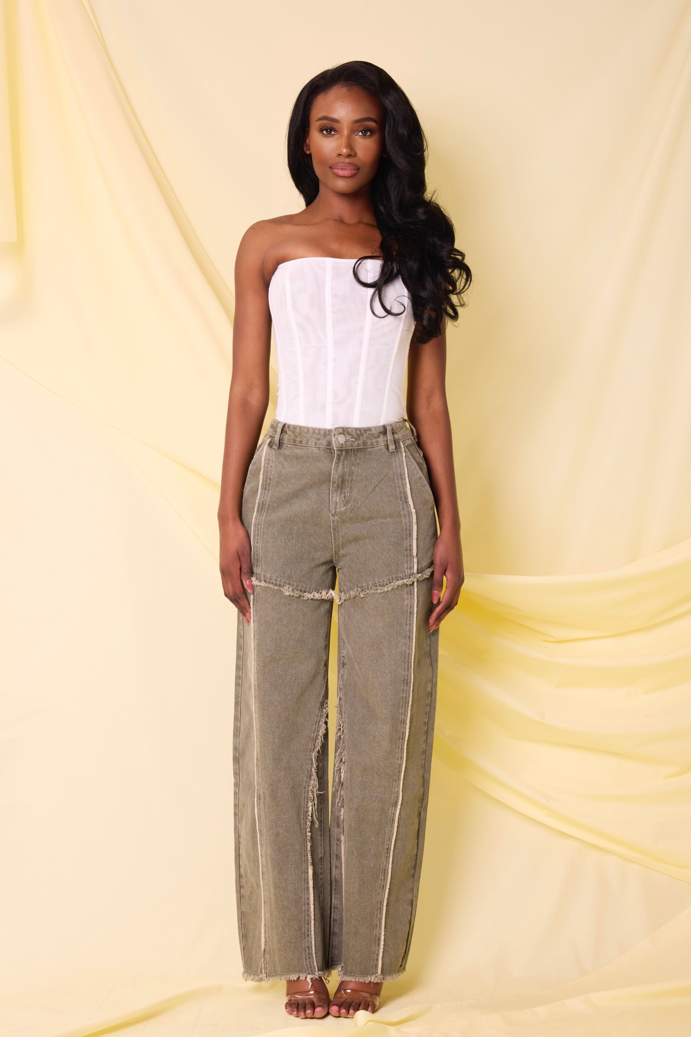 LemonLunar Khaki Denim Jeans