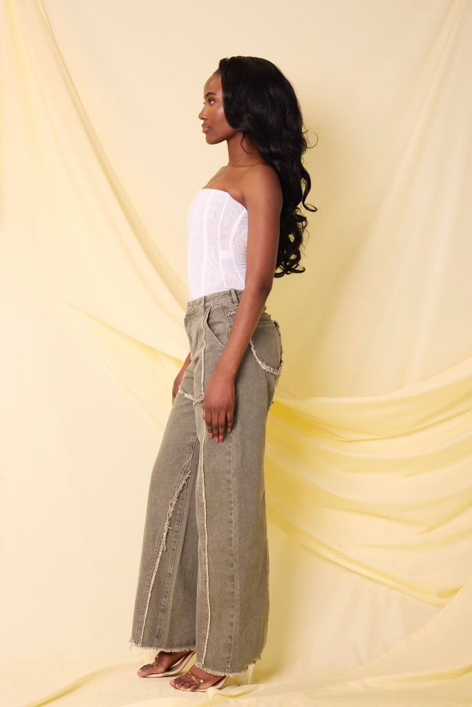 THE KHAKI DENIM JEANS LemonLunar clothes