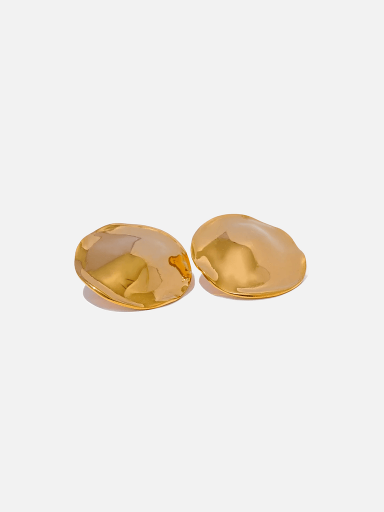 18k Gold Plated Chunky Stud Earrings Lemon Lunar UK clothes