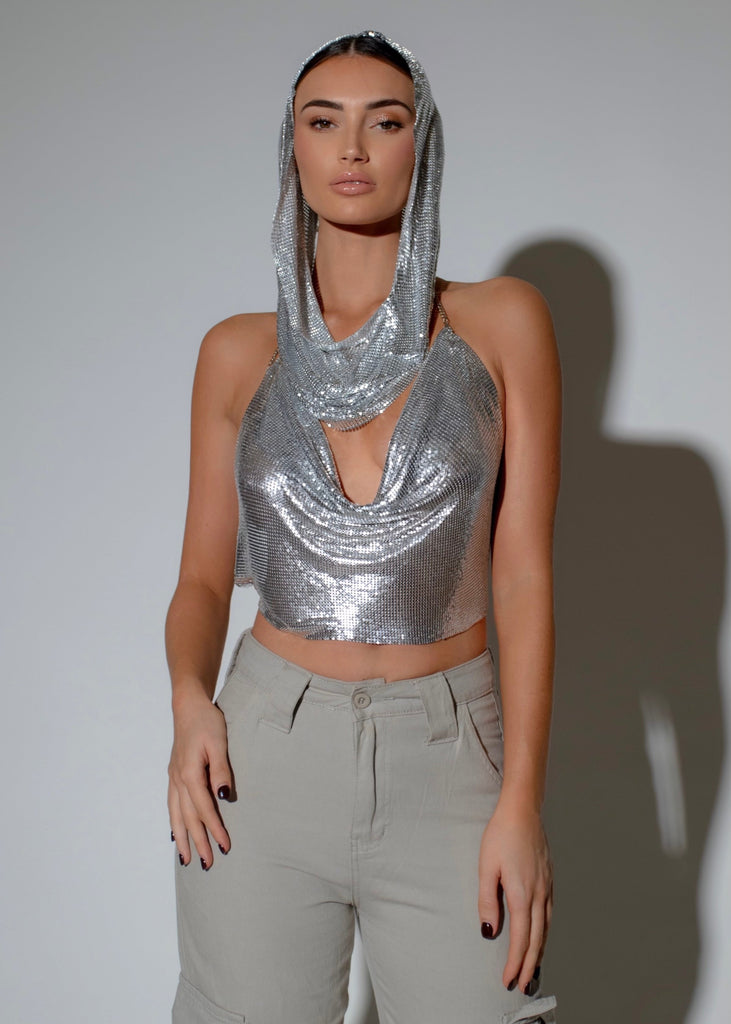 THE CHAINMAIL HOOD TOP SILVER LemonLunar clothes