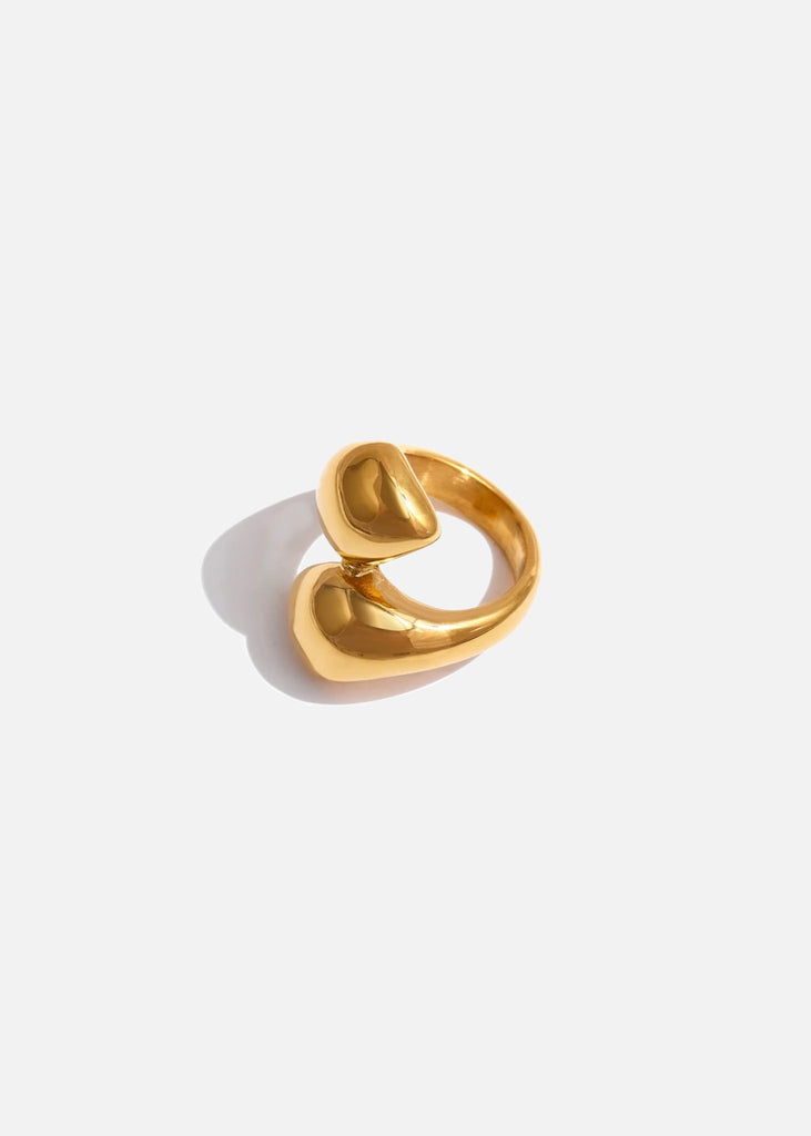 18k Gold Plated Chunky Wrap Around Ring Lemon Lunar UK clothes