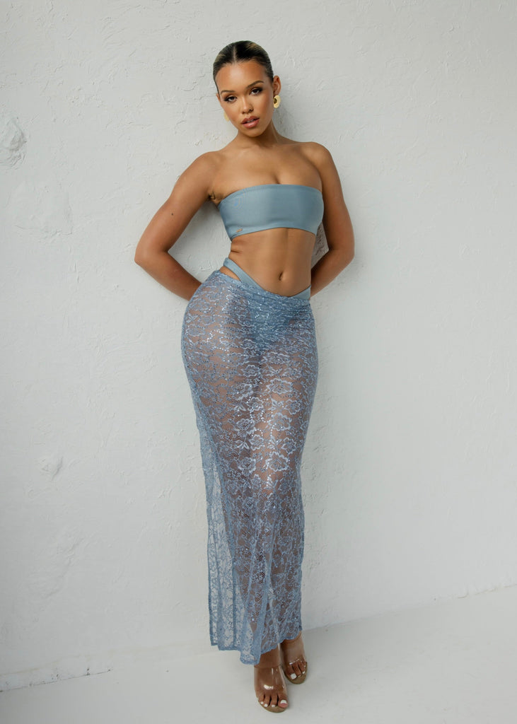 THE SEQUIN LACE SET BLUE LemonLunar clothes