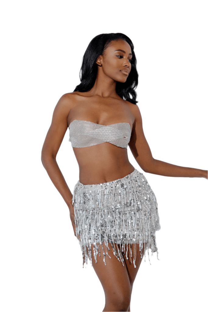 THE DARANA SILVER TASSEL SKIRT LemonLunar clothes