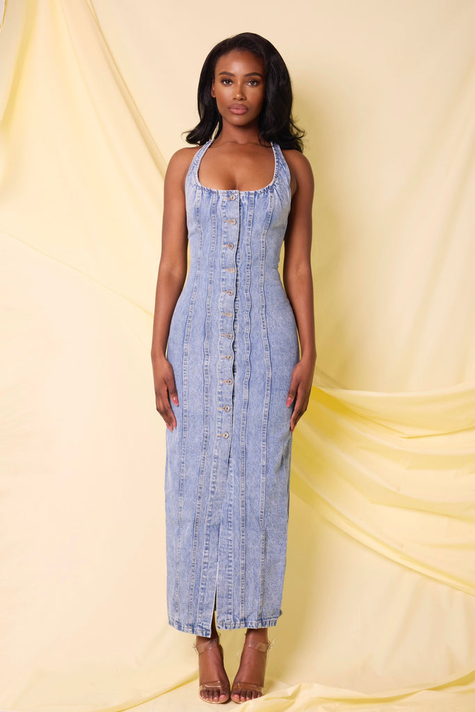 THE SELENE DENIM DRESS LemonLunar clothes
