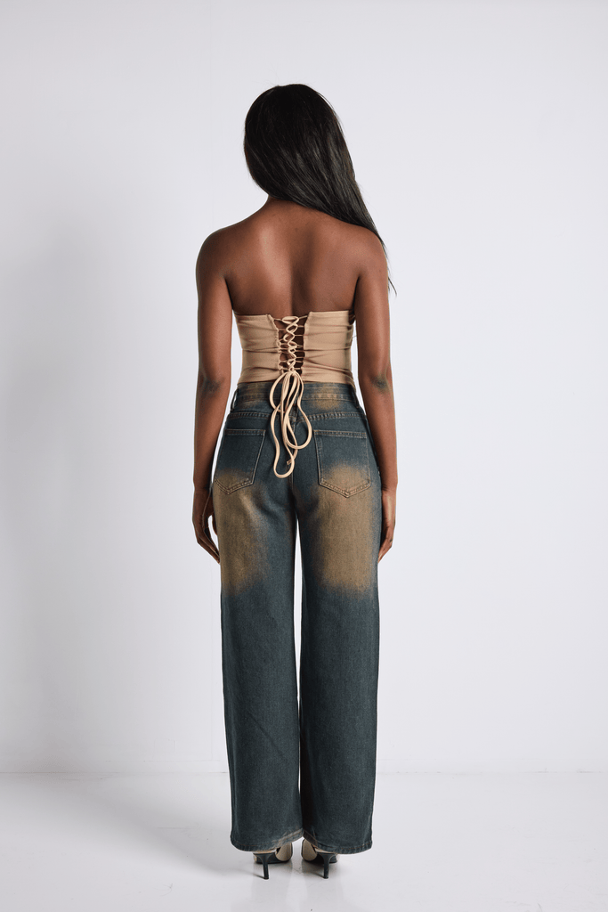 THE KIARA BROWN DENIM JEANS LemonLunar clothes