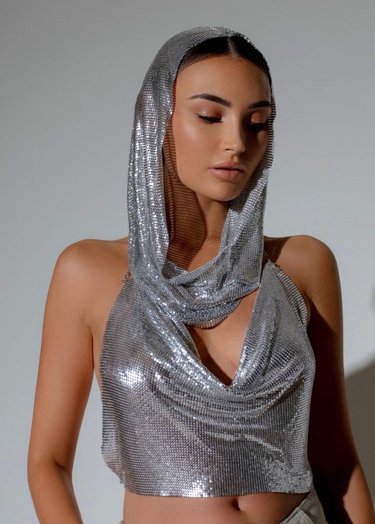 THE CHAINMAIL HOOD TOP SILVER LemonLunar clothes