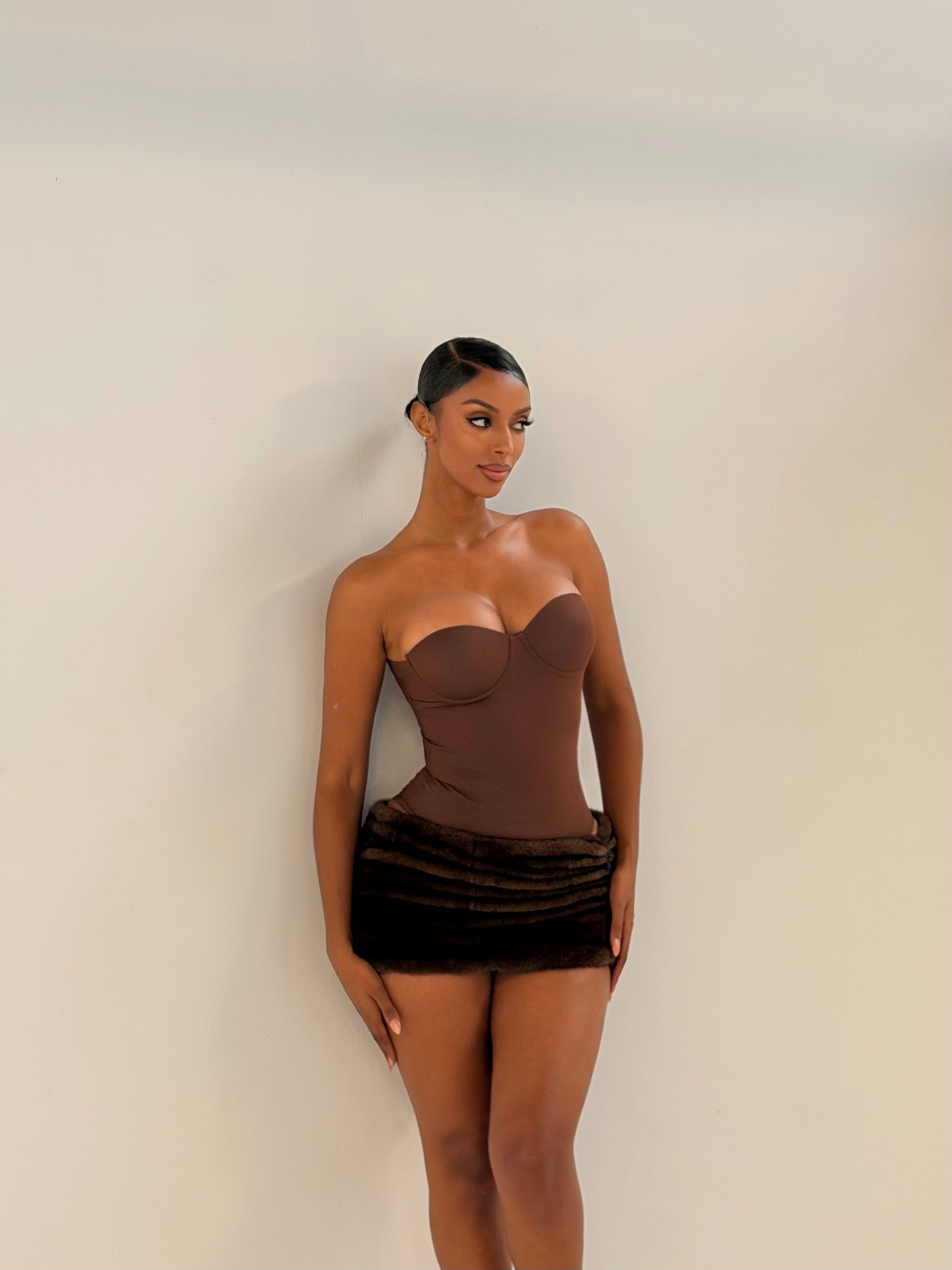 The Brown Fur Mini Skirt – LEMONLUNAR