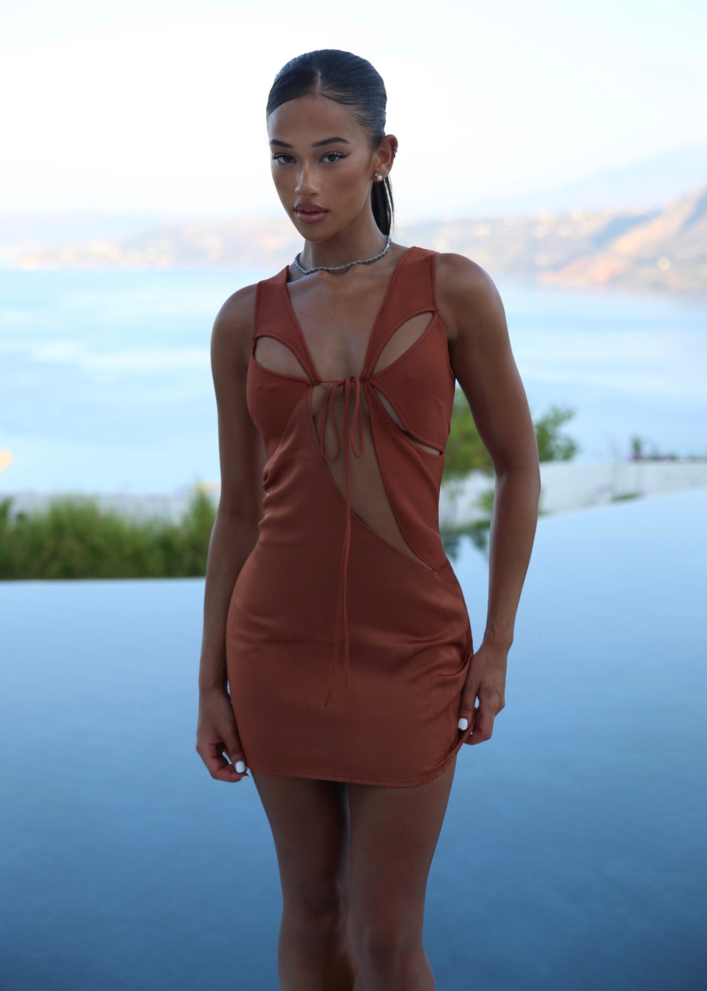 SATIN CUT OUT DRESS