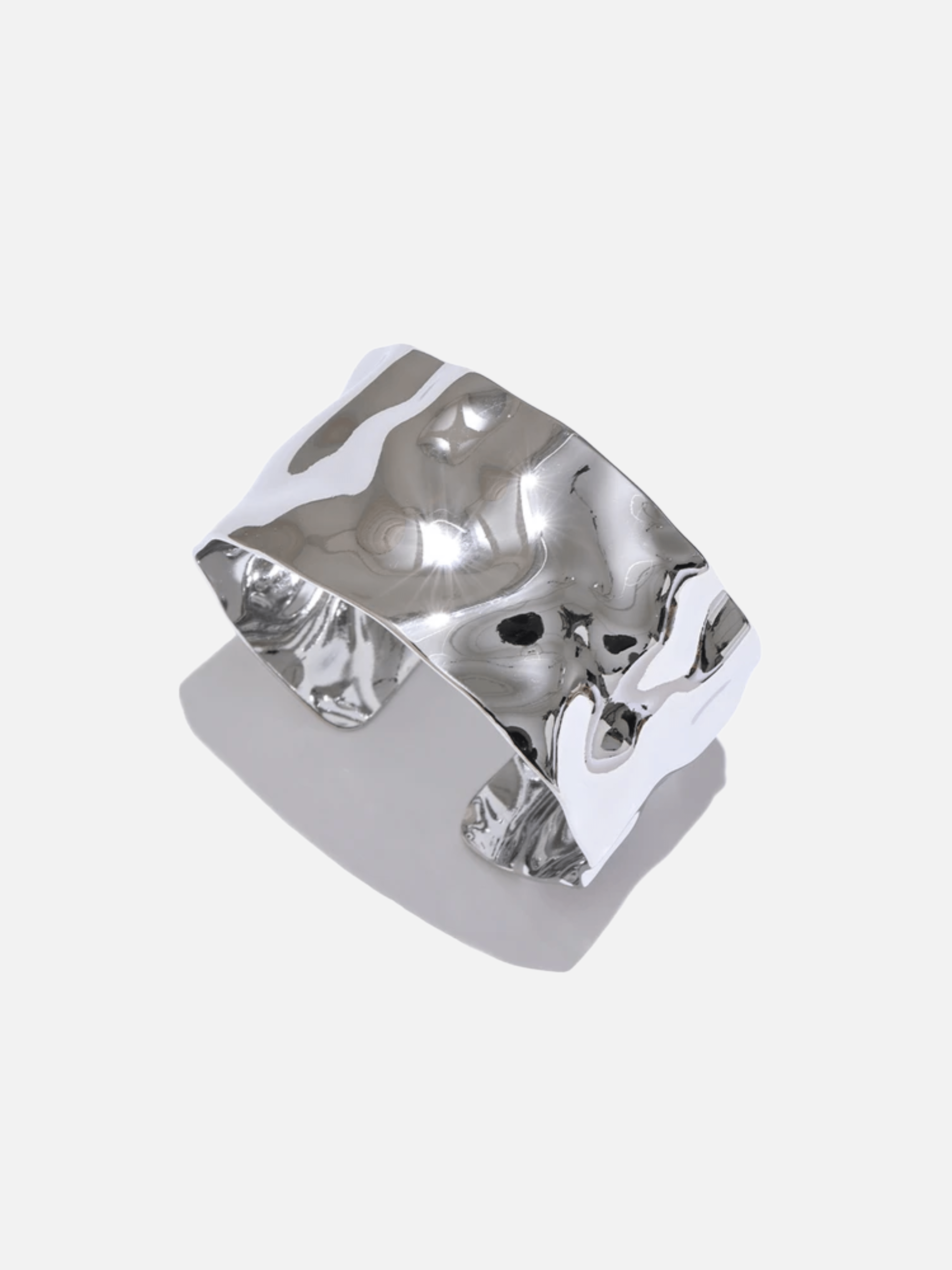 Stainless Steel Textured Chunky Bangle
