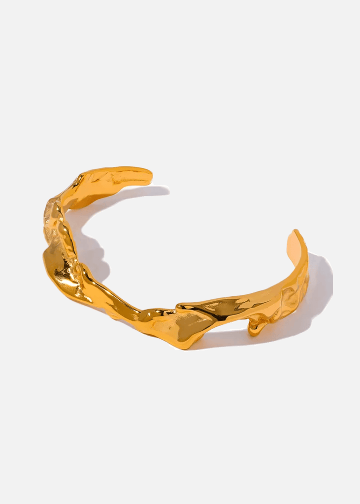 18k Gold Plated Textured Bangle CERTÍ x LEMONLUNAR Lemon Lunar UK clothes