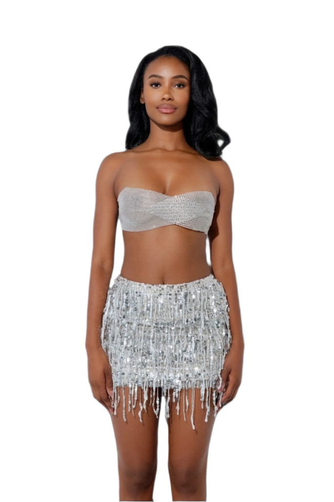 THE DARANA SILVER TASSEL SKIRT LemonLunar clothes