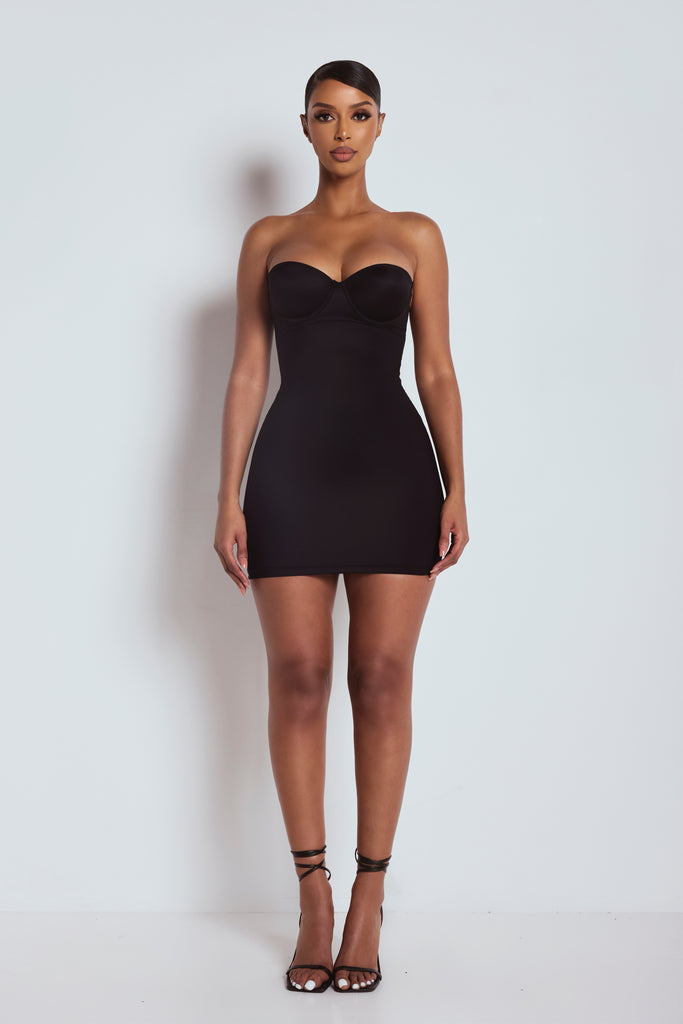 The Sculpting Mini Dress Black  LEMONLUNAR