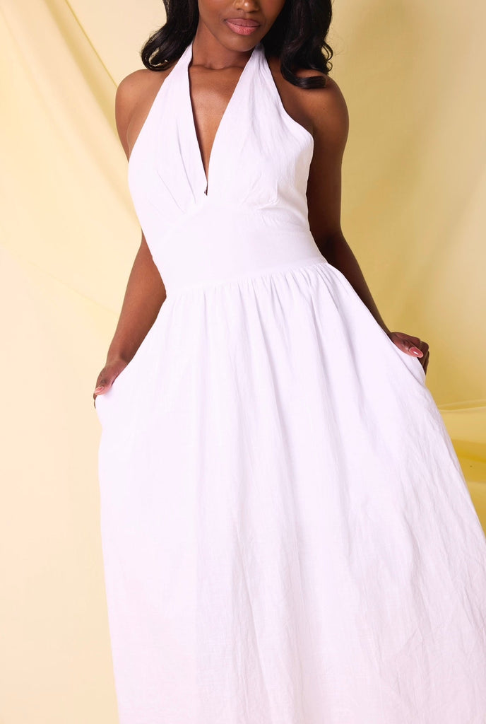 THE LYRA FLOATY MIDI DRESS WHITE LemonLunar 