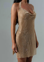 Load image into Gallery viewer, THE ALANNAH DIAMANTE DRESS GOLD LemonLunar clothes
