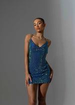Load image into Gallery viewer, The Blue Diamante Dress - PRE ORDER LemonLunar clothes
