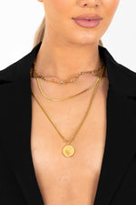 Load image into Gallery viewer, 14k Gold Plated Pendant Layering Necklace Lemon Lunar UK clothes
