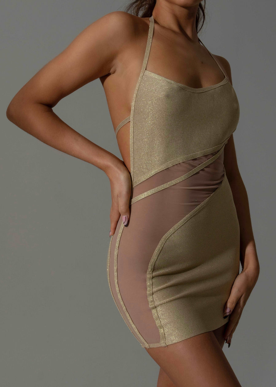 THE BRI BANDAGE GLITTER DRESS LemonLunar clothes