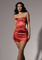 Load image into Gallery viewer, THE CHRISSY RED SATIN DRESS LemonLunar clothes
