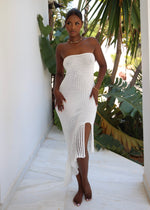 Load image into Gallery viewer, THE WHITE BANDEAU CROCHET DRESS LemonLunar 
