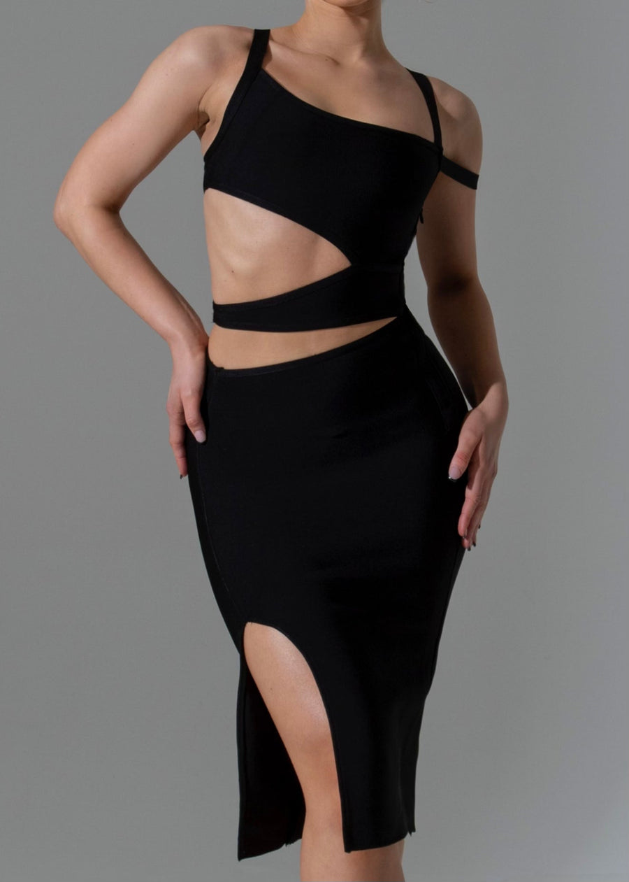 THE ZEEK BLACK BANDAGE DRESS LemonLunar clothes