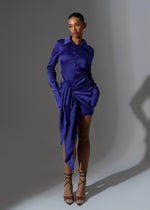 Load image into Gallery viewer, THE TIE SIDE SHIRT DRESS PURPLE LemonLunar clothes
