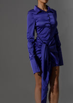 Load image into Gallery viewer, THE TIE SIDE SHIRT DRESS PURPLE LemonLunar clothes
