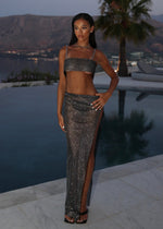 Load image into Gallery viewer, THE KENDAL MESH DIAMANTE MAXI SKIRT LemonLunar clothes
