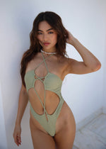 Load image into Gallery viewer, THE LIGHT GREEN STRAPPY SWIMSUIT LemonLunar 
