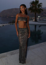 Load image into Gallery viewer, THE KENDAL MESH DIAMANTE MAXI SKIRT LemonLunar clothes
