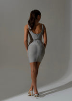Load image into Gallery viewer, The Kaylee Grey Bandage Dress LemonLunar clothes
