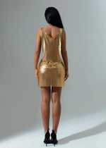 Load image into Gallery viewer, THE SASHA CHAINMAIL DRESS GOLD LemonLunar clothes
